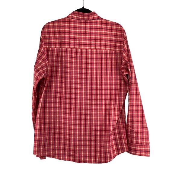 Buffalo Jackson Trading Co Coral Pink Plaid Mens Button-Up Shirt Size Medium - Picture 4 of 5
